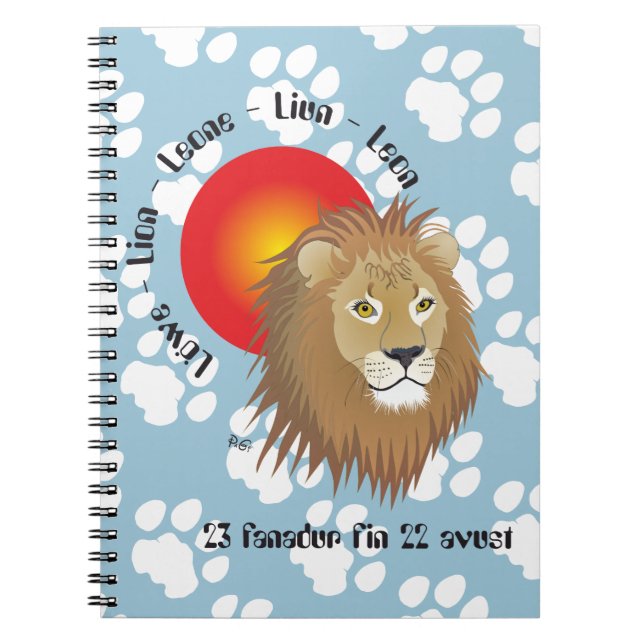 Caderno Espiral Liun 23 fanadur fin 22 avust Notizheft (Frente)