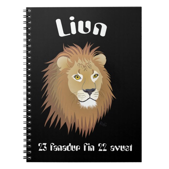 Caderno Espiral Liun 23 fanadur fin 22 avust Notizheft (Frente)