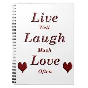 Caderno Espiral Live Laugh Love