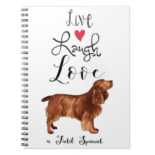 Caderno Espiral Live Laugh Love a Field Spaniel Notebook