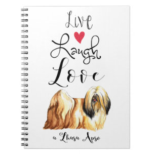Caderno Espiral Live Laugh Love a Lhasa Apso Notebook
