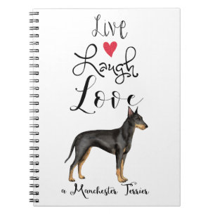 Caderno Espiral Live Laugh Love a Manchester Terrier Notebook