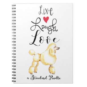 Caderno Espiral Live Laugh Love a Poodle Notebook Standard