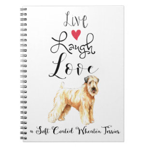 Caderno Espiral Live Laugh Love a Wheaten Notebook