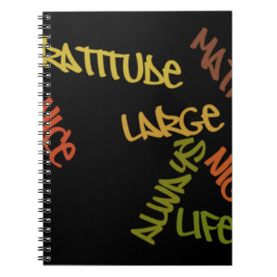 Caderno Espiral Live Life Large Word Art Impressão