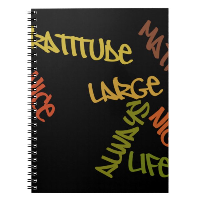 Caderno Espiral Live Life Large Word Art Impressão (Frente)
