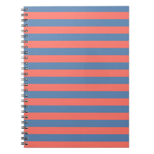 Caderno Espiral Lıving Coral e Linhas Horizontais azul Pacífico