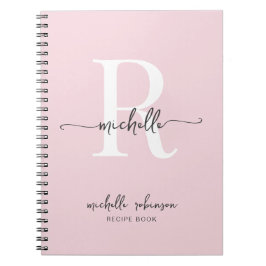 Caderno Espiral Livraria de Receitas Rosa Bege Feminina Elegante M