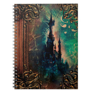 Caderno Espiral Livro antigo da mágica do tomo do castelo bonito
