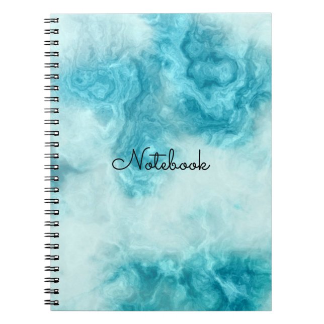 Caderno Espiral livro artística bonito de mármore azul da textura (Frente)