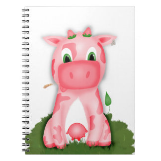 Caderno Espiral Livro branco rosa das vacas
