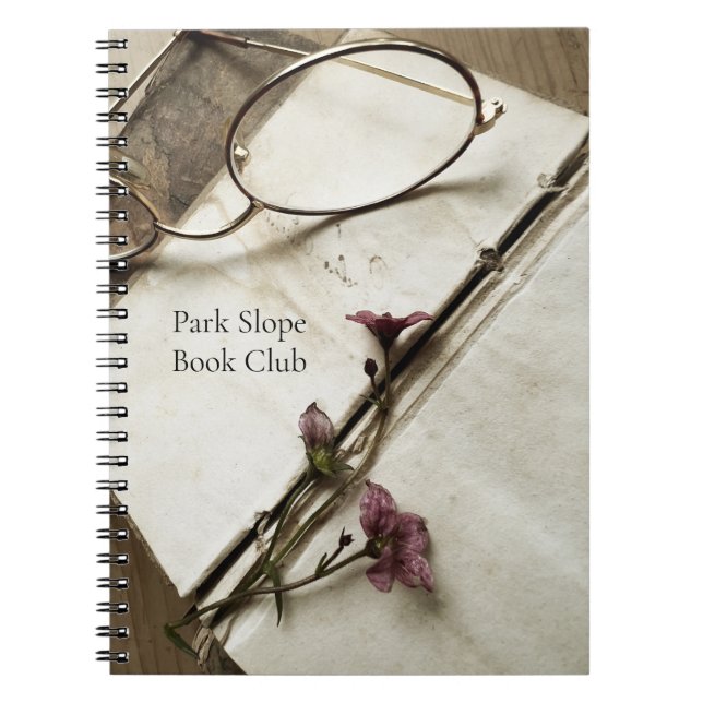 Caderno Espiral Livro com flores minúsculas (Frente)