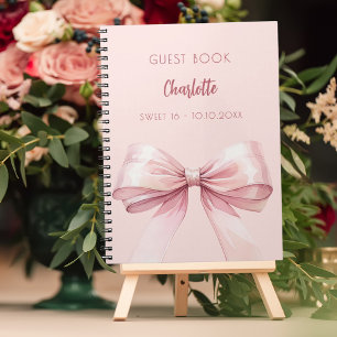 Caderno Espiral Livro convidado arco cor-de-rosa pincelado SWEET 1