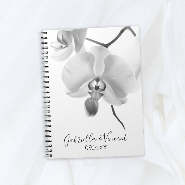 Caderno Espiral Livro Convidado de Casamento das Orquídeas Negras  (Perfect to use as a guest book or advice book for your bridal shower or wedding.)