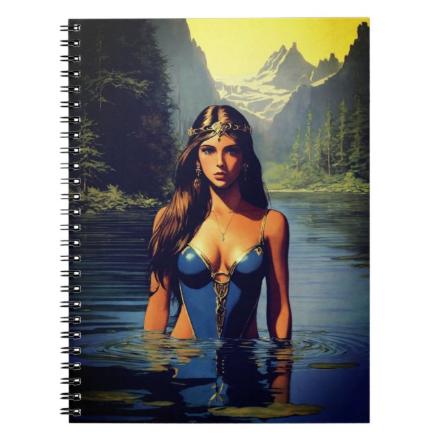 Caderno Espiral Livro da fantasia escura da década de 1970 (Frente)