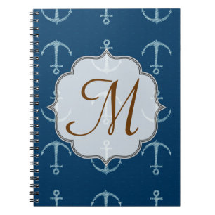 Caderno Espiral Livro da Nota Inicial do Monograma de Velas de Ânc