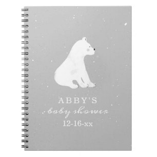 Caderno Espiral Livro de Chás de fraldas Neutros para Neve do Urso