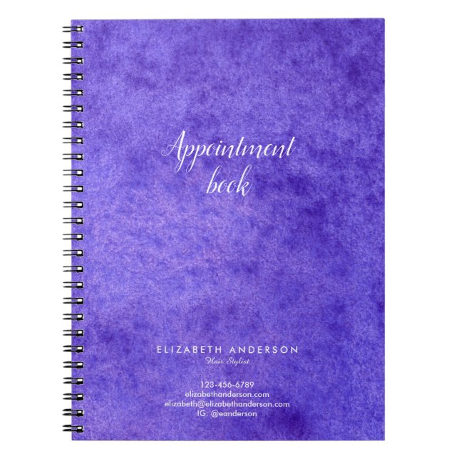 Caderno Espiral Livro de compromissos do Salão de Cabelo de Água (Frente)