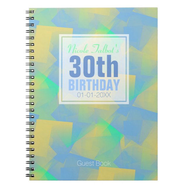 Caderno Espiral Livro de Convidado aniversário de 30 anos de Abstr (Frente)