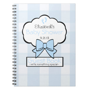 Caderno Espiral Livro de convidado azul do chá de fraldas do