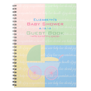 Caderno Espiral Livro de convidado colorido Pastel do chá de