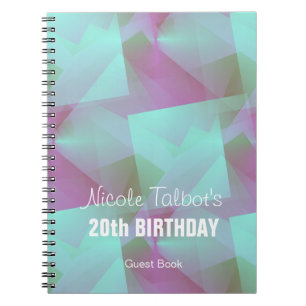 Caderno Espiral Livro de Convidado de Aniversário do 20 de Anivers