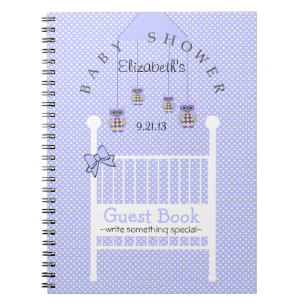 Caderno Espiral Livro de convidado do chá de fraldas das corujas