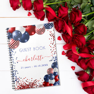 Caderno Espiral Livro de convidados aniversários patrióticos verme