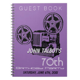 Caderno Espiral Livro de Convidados da festa de aniversário de 70 