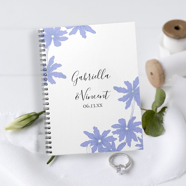 Caderno Espiral Livro de Convidados de Casamento do Periwinkle Blu (Criador carregado)