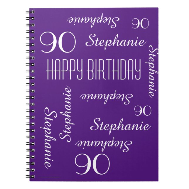 Caderno Espiral Livro de Convidados de Festa de aniversário 90, Re (Frente)