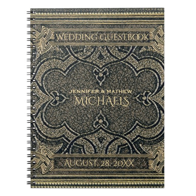 Caderno Espiral Livro de Convidados de Olhos Dourados Retroativos (Frente)