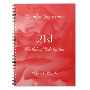 Caderno Espiral Livro de Convidados do aniversário de 21 anos, Co