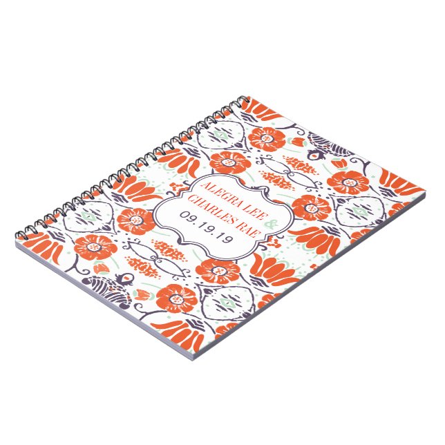 Caderno Espiral Livro de Convidados do Aqua Amarelo Moderno (Left Side)