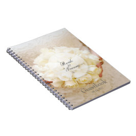 Caderno Espiral Livro de convidados do Buquê de Flor Branca Bridal
