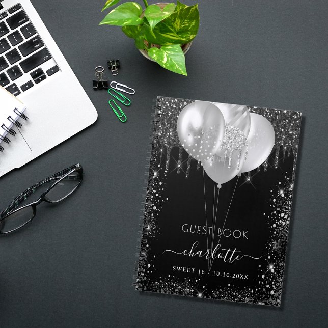 Caderno Espiral Livro de convidados Doce 16 dourado preto (Criador carregado)