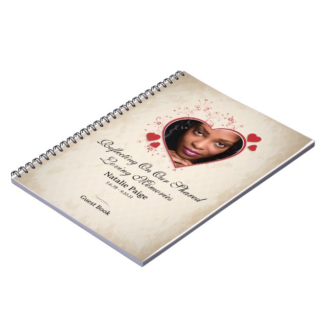 Caderno Espiral Livro de Convidados Memorial Personalizado (Left Side)