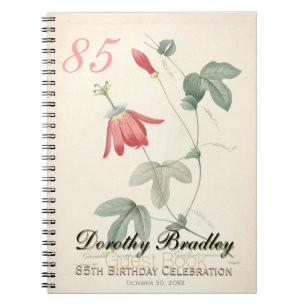 Caderno Espiral Livro de Convidados Personalizado Passiflora da Fe
