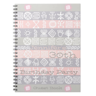 Caderno Espiral Livro de Convidados Personalizável do Partido aniv