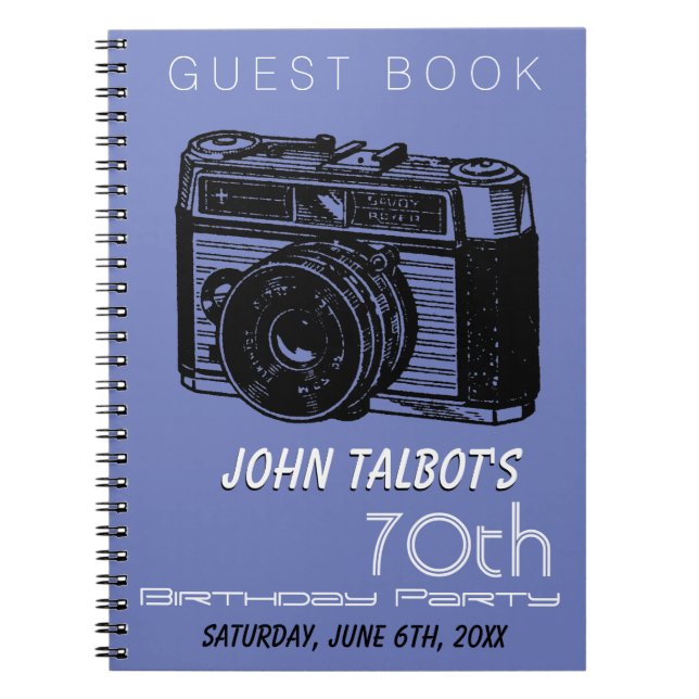 Caderno Espiral Livro de Convidados sobre festa de aniversário de  (Frente)