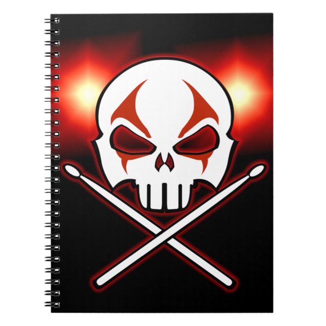Caderno Espiral Livro de Diários do Drummer de Metal para Notebook (Frente)