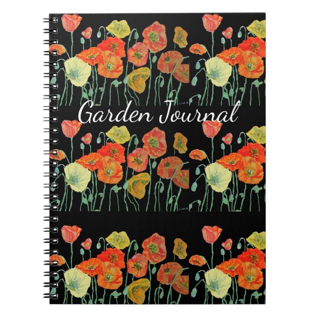 Caderno Espiral Livro de Diários Floral de Jardim Floral (Frente)