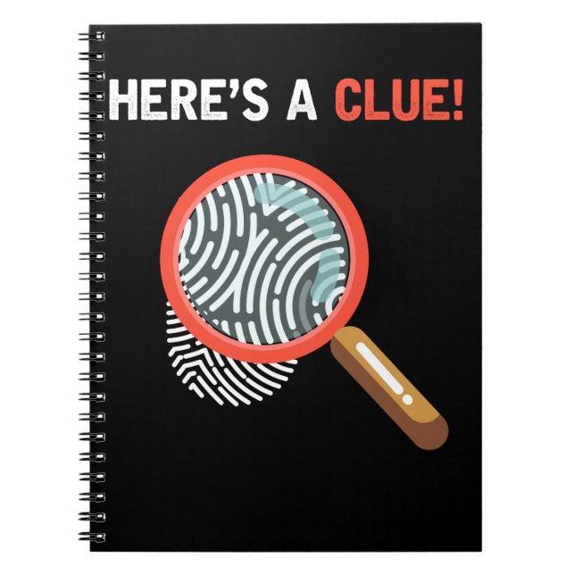 Caderno Espiral Livro de Drama da Investigação do Crime Funny (Frente)