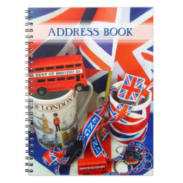 Caderno Espiral Livro de Endereços do Best of British Souvenirs