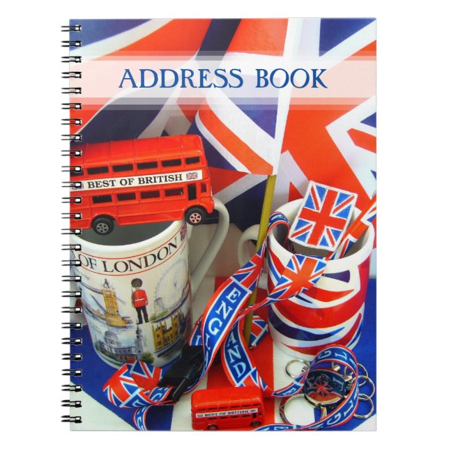Caderno Espiral Livro de Endereços do Best of British Souvenirs (Frente)