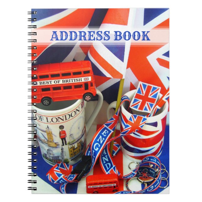 Caderno Espiral Livro de Endereços do Best of British Souvenirs (Frente)