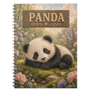 Caderno Espiral Livro de Histórias de Bebê Panda Fofinho Berçário