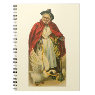Caderno Espiral Livro de Histórias Vintage da Gansa Mãe Vitoriana