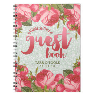 Caderno Espiral Livro de hóspedes branco & verde do chá de panel