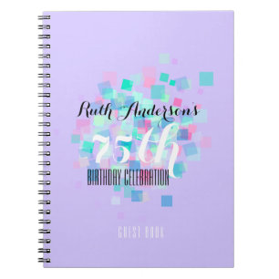 Caderno Espiral Livro de hóspedes da festa de aniversário das